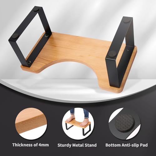 MoyRetty Toilet Stool, Upgraded Wooden with Metal Poop Stool, Bathroom Waterproof & Anti Slip, Suitable for Adults & Kids Compatible for squatty