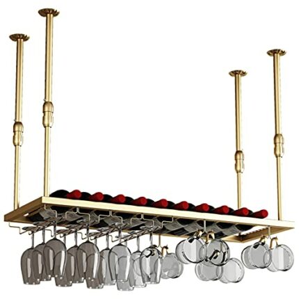 Wine Racks, Wine Holder, Multi-function Wine Storage Shelf, Upside Down Hanging Household Hanging Cup Racks, Stemware Wine Hanger Organizer Rack,