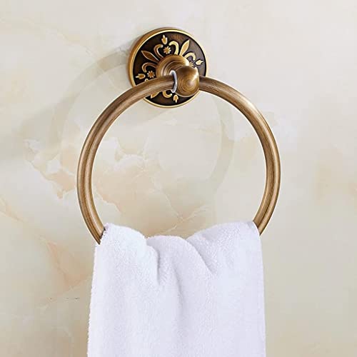 RAKUTE Antique Towel Rack Towel Ring, Space Aluminum Retro Towel Hanger Bath Towel Rack, Wall Mount Bathroom Ring