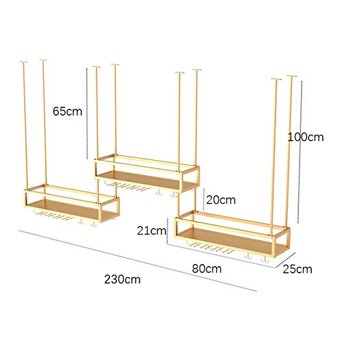 KEppd Wine Rack Wall Mounted - 3 Packs Wine Glass Holder, Ceiling Hanging Wine Bottle Holder, Simple Style Ceiling Decoration Shelf for Bars, Res