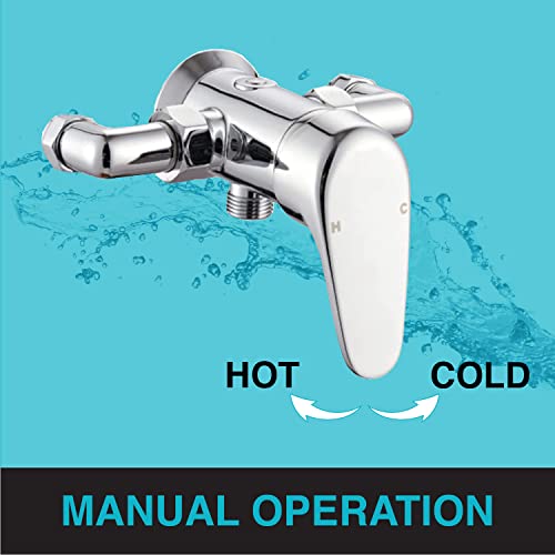ENKI, Cruze, BT3918, Chrome, Manual Exposed Wall Mounted Shower Mixer Valve, Solid Brass, Modern, Easy to Install, 10-Year Guarantee
