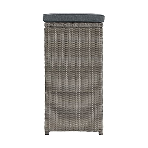 Asti All-Weather Wicker Set of Six 30" H Pub Stools with Cushions