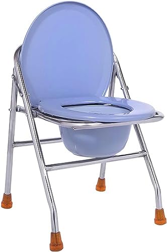 CNAOHGHN Toilet Chair, for Elderly, Folding Toilet Chair, Bathroom Stool for Pregnancy, Toilet Seat with Non-Slip Bed for Elderly with Bucket/Lid