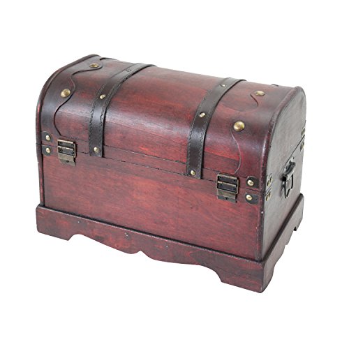 HMF 6403-140 Wooden Treasure Chest with Lock | 40 x 23 x 27 cm | Large | Cambodia