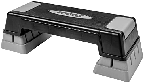 POWRX aerobic stepping board 12/17/24cm (3 levels) I Stepper height-adjustable and non-slip for Aerobics, Gymnastics and Fitness I Home Step Step