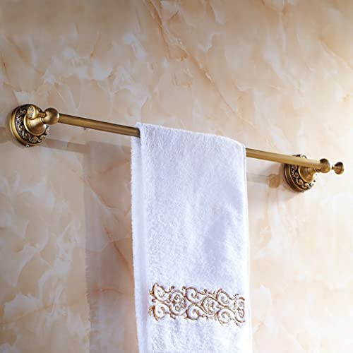 HIGOH Towel Racks,Towel Holder Towel Rail for Bathroom, All Copper European Style Antique Hand Towel Holder, Antique Single Rod Bathroom Rack, To