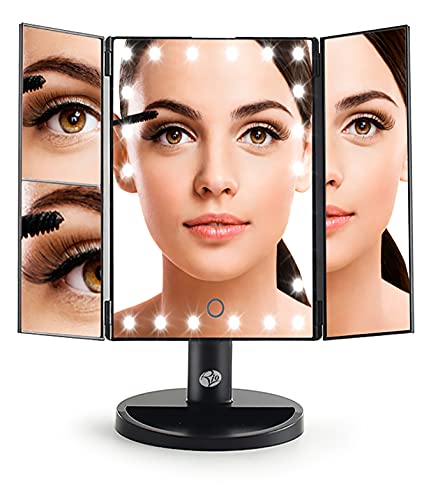 Rio 24 LED Touch Dimmable 3 Way Makeup Mirror with 2 & 3X Magnification with Light