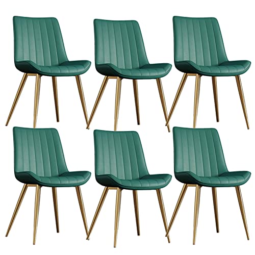Kitchen Dining Room Furniture Chairs PU Leather Kitchen Dining Chairs Set Of 6,Water Proof PU Leather Side Chair With Metal Legs,Living Room Loun