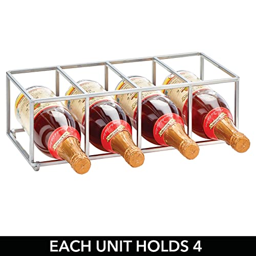 mDesign Stackable, Metal Geometric Free-Standing Water Bottle and Wine Rack Storage Organizer for Kitchen Countertops, Pantry, Fridge - Holds 8 B