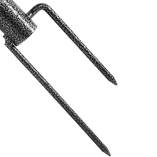 Kisbeibi Patio Umbrella Steel Stand, Beach Umbrella Stainless Steel Anchor Ground Spike Base Metal Ground Grass Auger Holder Stands with 2 Forks(