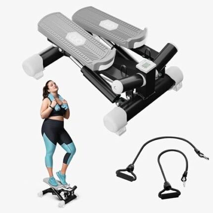 CLIÕ Premium Steppers for Exercise - Stair Stepper Cardio Equipment with Resistance Bands, Mini Stepper with 320 LBS Weight Capacity, Optional Tw