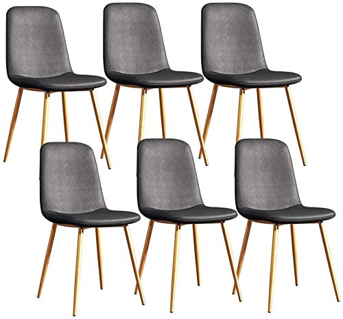 Modern Kitchen Dining Room Chairs Modern Dining Chairs Set Of 6 Kitchen Chair Lounge Barstool With Metal Legs PU Leather Seat And Backrests For L