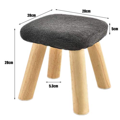 LUKEO Wooden Bench -square Solid Wood Fashion Square Stool Fabric Sofa Stool Chair Household Coffee Table Stool (Color : D)