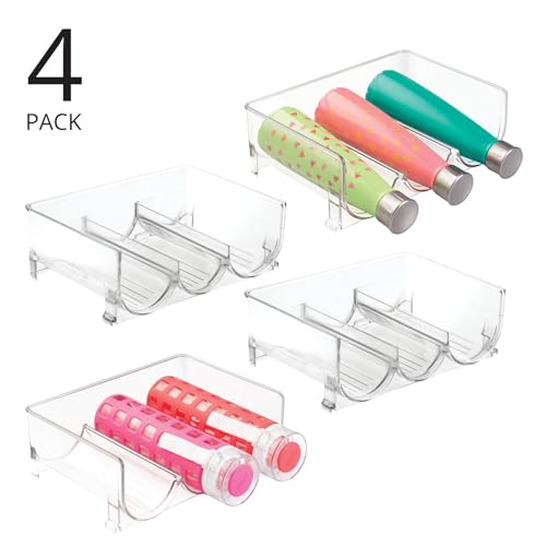 mDesign Stackable Water Bottle Holder - Refreshing Water Bottle Storage - 3 Bottles x 4 Racks for Water, Juice, Sodas, Et in Your Fridge, Pantry