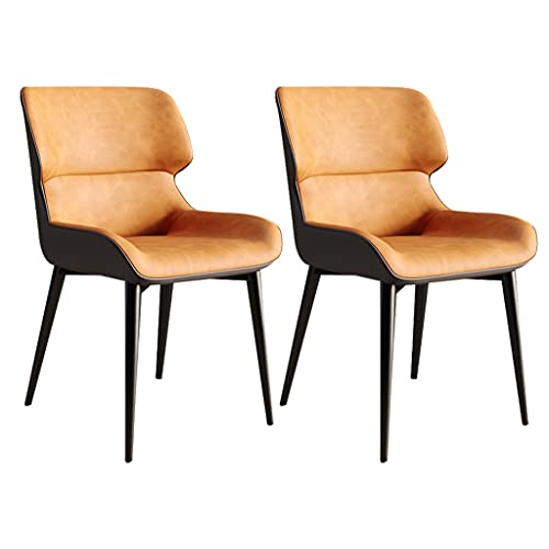 Kitchen Dining Room Furniture Chairs Modern Kitchen Dining Chairs Set Of 2 Water Proof PU Leather Side Chair with Carbon Stee Legs Kitchen Living