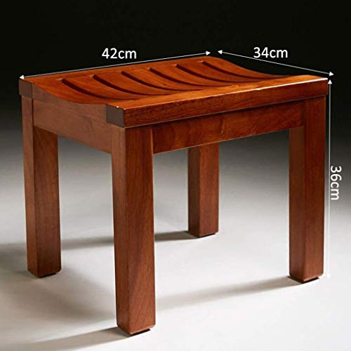 LUKEO Bed stool-Footstools, Stools Solid Wood Oak Foot Bath Stool Bench Elderly Bath Stool Non-slip Waterproof Shower Stool