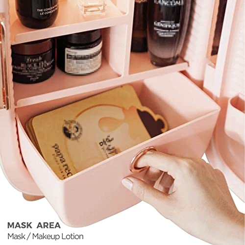 SXxingkong Mini Fridge 12L Smart Breathing Light Display For Skin Care & Cosmetics, Breast, Portable Compact Personal Makeup Fridge