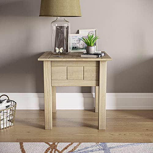 Vida Designs Panama Lamp Table, Natural Oak