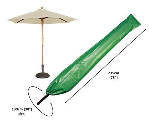 Bosmere Protector 2000 | Extra Large Parasol Garden Umbrella Cover | L 235cm circ.130cm | Waterproof, Wipe Clean, Heavy Duty | 2 Year Guarantee |