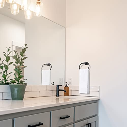 HouseAid Oval Towel Holder for Bathroom, Stainless Steel Towel Ring, Modern Bathroom Hand Towel Rack, Wall Mounted, Matte Black