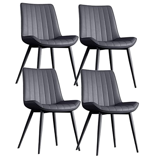 Kitchen Dining Room Furniture Chairs Modern Kitchen PU Leather Dining Chairs Set Of 4,Water Proof PU Leather Side Chair with Metal Legs,Living Ro