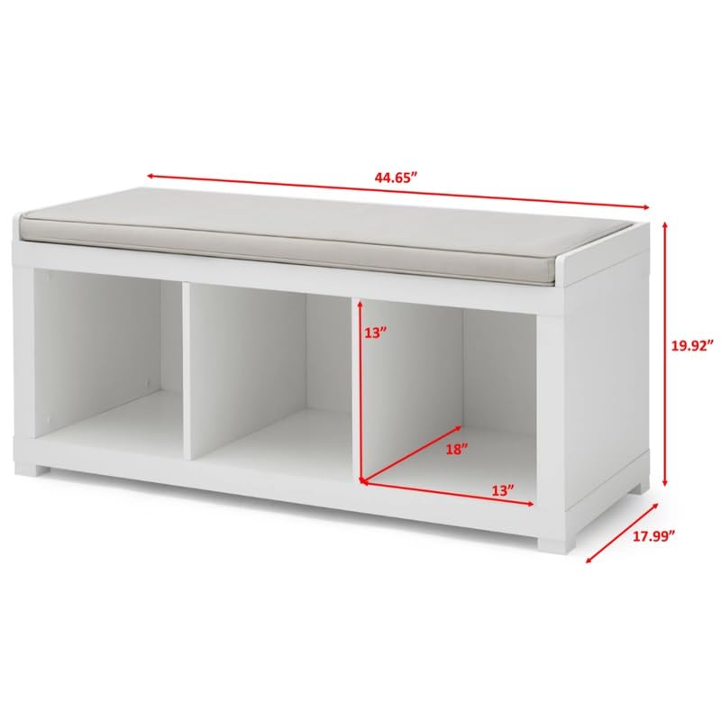 SDFGH 3-Cube Storage Bench Shoe Cabinets Can Sit Shoe Rack Sitting To Change Shoes Convenient and Quick (Color : Argento, Size : Light Grey)