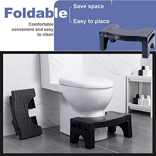 DHYLRICHER Toilet Stool, Foldable Toilet Potty Step Stool for Adults and Kids, Splicable Poop Stool, Splicable Poop Stool (Black)