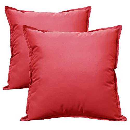 Olivia Rocco Pack of 2 Waterproof Cushion Cover Outdoor Garden Breathable Decorative Cushions Covers for Patio Bench Sofa Furniture Indoor Living