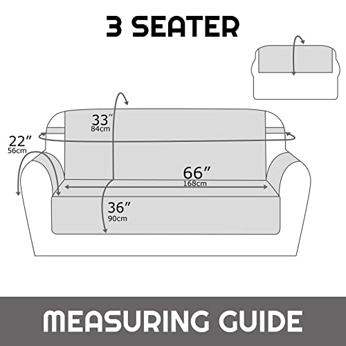 Oxford Homeware Sofa Slipcovers 3 Seater Embossed Water Proof with Adjustable Elastic Straps Quilted Reversible Sofa Covers for Pets & Kids (Ligh