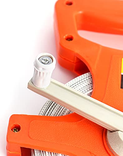 QWORK Open Reel Tape Measure, Fibreglass Surveyors Tape, 50M /165 FT