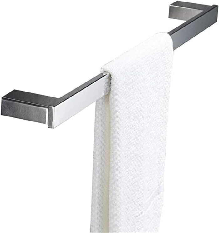 Towel Bar 304 Stainless Steel Towel Hanging Single Rod Towel Bracket Towel Rail Wall Hanging Towel Holder for Bathroom Balcony Kitchen Punching T