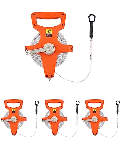 QWORK Open Reel Tape Measure, Fibreglass Surveyors Tape, 50M /165 FT
