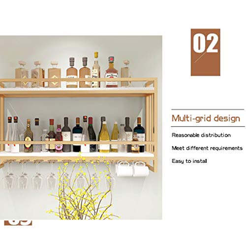 SUCHETA Wine Rack Wall-Mounted Hanging Wine Glass Holder 2-Layer Storage Industrial Wine Cabinet Shelves High Glass Rack Iron Bottle Holder With