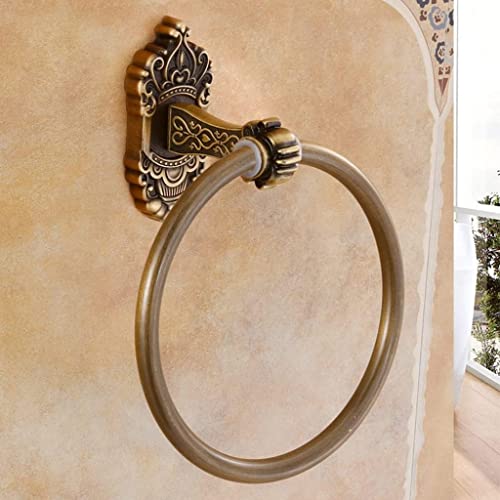 RAKUTE Antique Bathroom Pendant, Space Aluminum Towel Ring, European Retro Towel Rack, Hand Towel Holder, Bathroom Towel Hanger Bathroom Ring