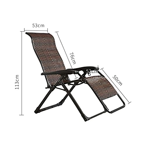 Sywlwxkq Zero Gravity Chairs, Folding Reclining Chairs, Wicker Chair, Lounger Deck Chairs, Beach Chairs, Sun Lounger, Super Width 52 CM, Beach Pa