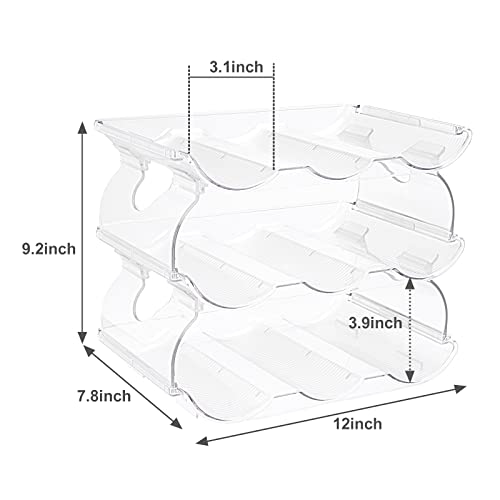 MEHUKOJ Stackable Water Bottle Organizer for Cabinet Kitchen Pantry Organization and Storage Cabinet Organizer - Plastic Wine Racks Fridge Organi