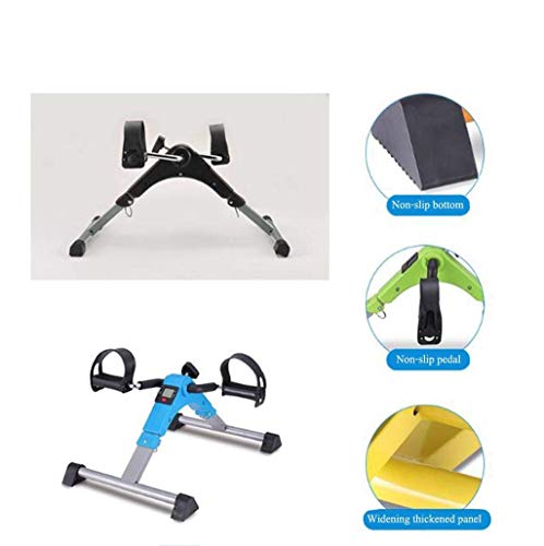 TWDYC Fitness Pedal Portable Folding Stationary Under Desk Indoor Exercise Bike for Arms Legs Physical Therapy with Calorie Counter 53.5 * 37 * 3