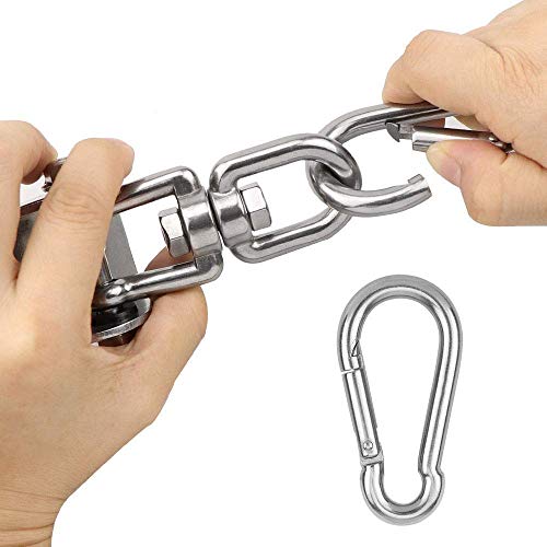 HOUSON 2PCS Heavy Duty Swing Hangers 360°Rotate Hooks for Hanging 304 Stainless Steel Swivel Hammock Hooks Swing Hook for Ceiling Wooden Porch, G