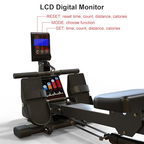 HAWEWE Hydraulic Rowing Machine Foldable Rower 12 Resistance Adjustable Cardio Equipment For Home Use With LCD Monitor Home Gym 330lbs Weight Cap