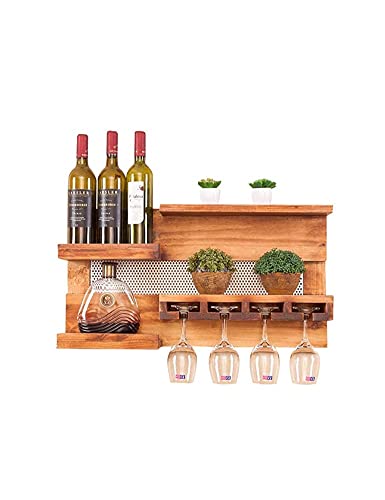 PIBM Shelf Solid Wood Wine Rack Wall-Mounted Dining Room Living Room Bar Simple Wine Glass Rack Creative Racks High Glass Rack Wine Rack 70 * 15