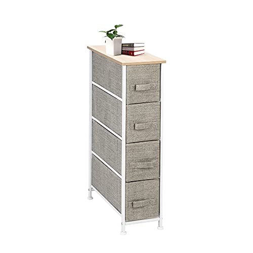 LIUZH 4 Drawer Fabric Dresser Storage Tower Non-woven Chest Of Dresser Bedroom Furniture Space Saving (Color : D)