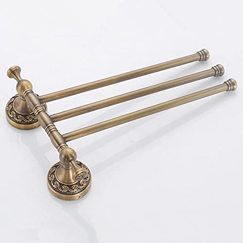 HIGOH Towel Racks, Towel Rail for Bathroom,European Copper Hand Towel Holder,Toilet Towel Bar,Bathroom Antique Rotate Towel Bar Antique Activitie