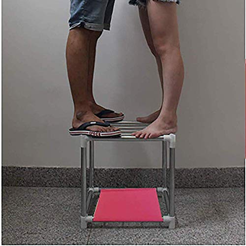 MU Assembled Wardrobe Portable, Small Wardrobe with 2 Drawers Closet Storage Bag 25Mm Steel Frame Non-Woven Bedroom Camping Wardrobe Closet,Pink