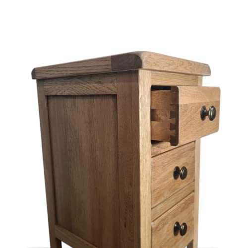 GROFurniture 3 Drawer Oak Bedside Cabinet - Solid Oak Bedside Table - Solid Oak Furniture - Oak Nightstand or Lamp Table - Fully Assembled