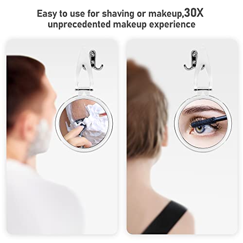 MIYADIVA Hand Mirror 30X Magnifying Mirror with Handle,Travel Handheld Mirror with Double-Sided 1X/30X Magnifying Makeup Mirror,5In Foldable Make