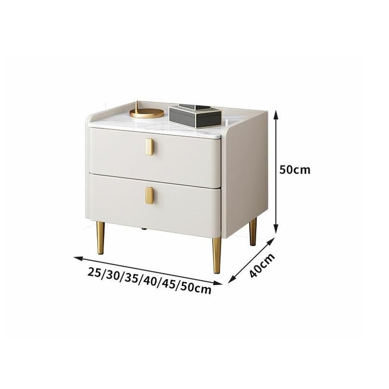 JYDQM Bedside Cabinet Home Bedroom Rock Panel Bed Side Cabinet Northern Europe Real Polar Storage Cabinet