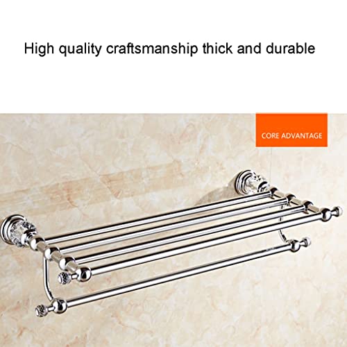 HIGOH Towel Racks,Bathroom Towel Rack Wall Mounted Towel Holder,Towel Rack,Wall Mounted Bathroom Accessories,Crystal Solid Brass Bath Hardware Ch