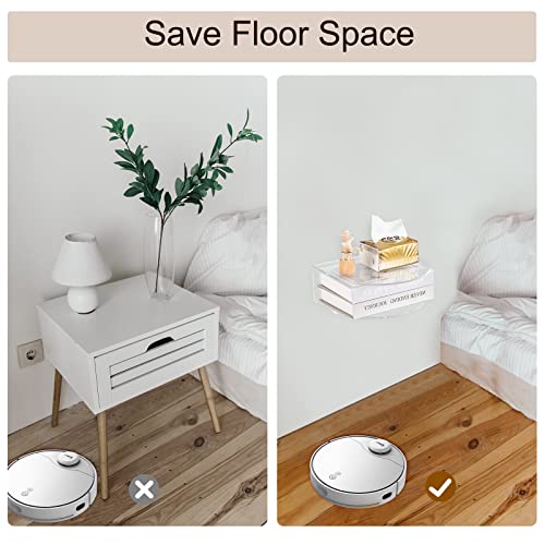 HMYHUM Acrylic Floating Nightstand 6mm (2-Pack)