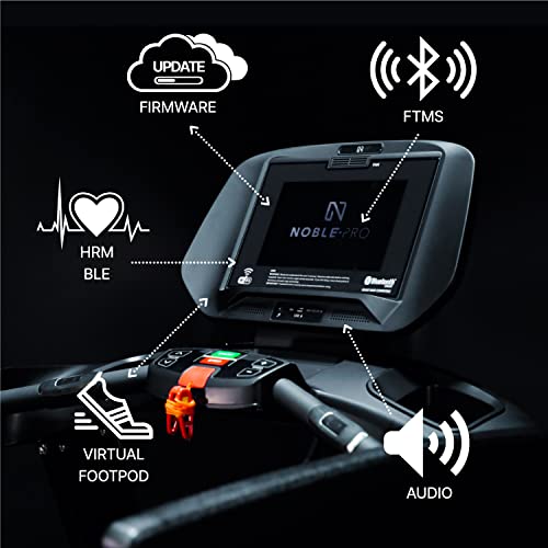 NoblePro - Elite E8i Treadmill - High Performance Treadmills For Home - Gym Equipment For Home - Running Machine With Bluetooth Connection - Blac