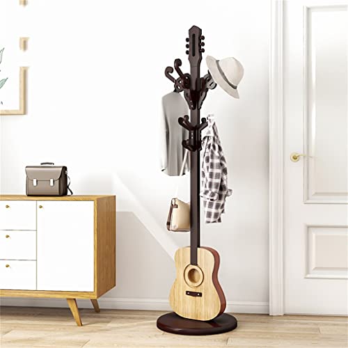 MJWDP Solid wood hanger floor bedroom creative coat rack bedroom corner home living room removable hanger